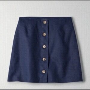 ARITZIA WILFRED | Navy Button-Front linen Skirt | size 10
